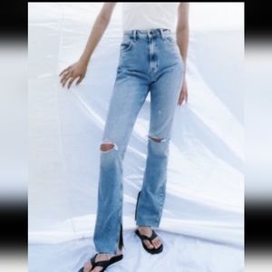 Zara High Rise Slim Flare Jeans